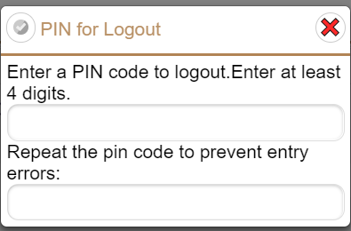 Logout Pin Code Prompt